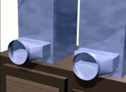 Ductwork flange round to square duct